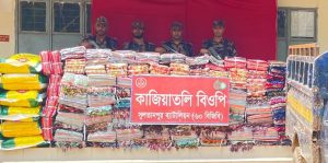 বিজিবির অ’ভি’যা’নে পিকআপসহ ১ কোটি ২৭ লাখ টাকার ভারতীয় শাড়ি ও জিরা জব্দ”